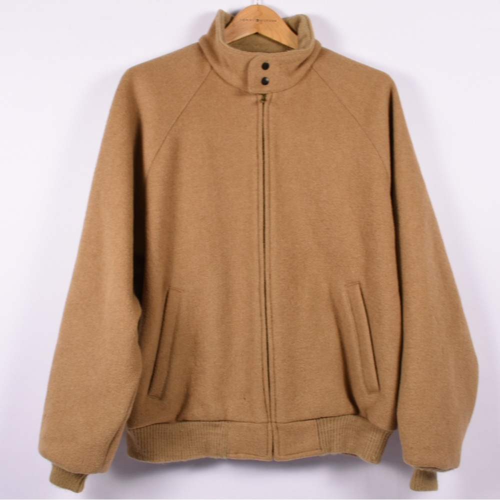 Pendleton Vintage Wool Bomber Ranch Jacket Camel Tan USA Size L